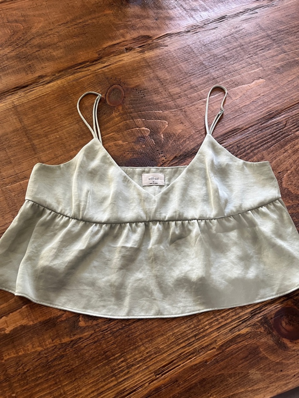 Wilfred Light Sage Green Peplum Cami Top